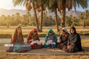 برپایی غرفه صنایع دستی حصیربافی در سراوان