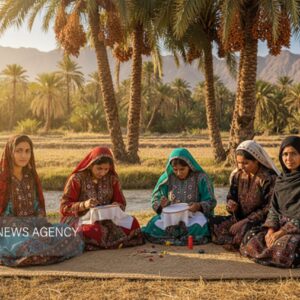 برپایی غرفه صنایع دستی حصیربافی در سراوان