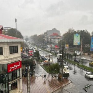 بارش شدید باران در رشت