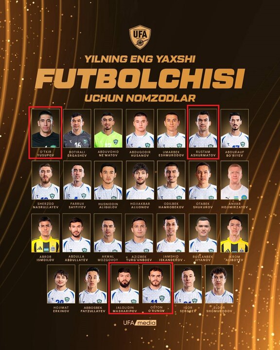 ۴ ازبکستانی فوتبال ایران نامزد بهترین بازیکن سال ۲۰۲۵