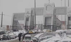 بارش شدید برف در مرز تمرچین