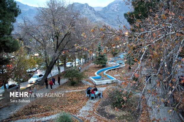 باران در کرمانشاه؛ از خیابان‌های خیس تا آسمان ابری شهر