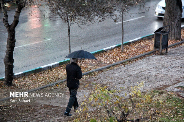 باران در کرمانشاه؛ از خیابان‌های خیس تا آسمان ابری شهر