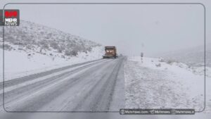 بارش برف در محور نورآباد-نهاوند
