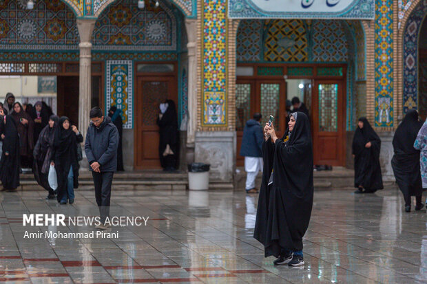 بارش باران پاییزی در قم