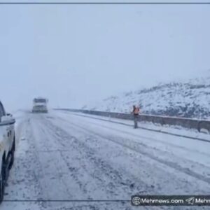 بارش شدید برف در محور ازنا – اراک