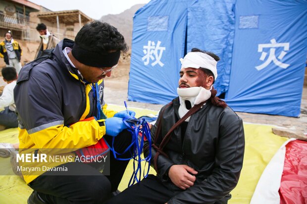 مانور زلزله ۶.۸ ریشتری و سیل در روستای باغچق بجنورد