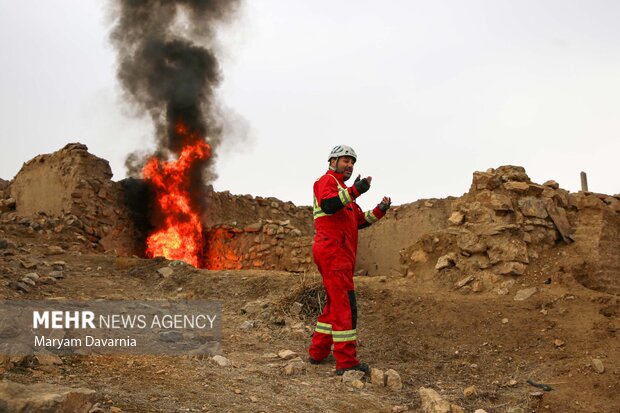 مانور زلزله ۶.۸ ریشتری و سیل در روستای باغچق بجنورد