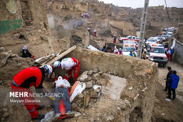 مانور زلزله ۶.۸ ریشتری و سیل در روستای باغچق بجنورد