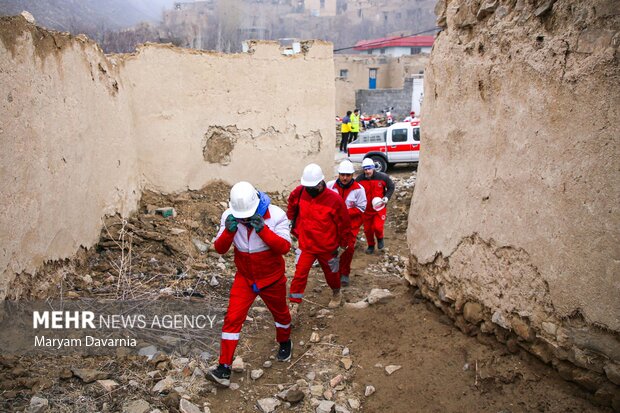 مانور زلزله ۶.۸ ریشتری و سیل در روستای باغچق بجنورد