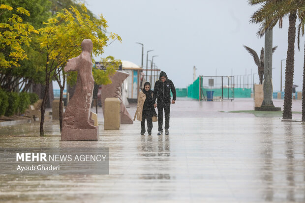 بارش باران پاییزی در بندر چابهار