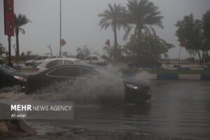 وضعیت محور بندرعباس – حاجی آباد پس از بارش باران