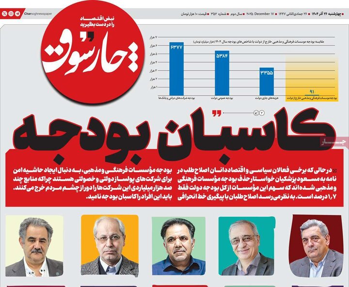 روزنامه های اقتصادی 26 اذر