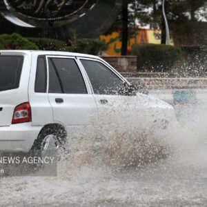 بارش شدید باران در منطقه چاهکیچی دلگان