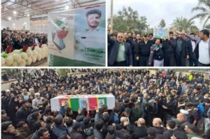 حضور پرشور مردم فهرج در تشییع و خاک‌سپاری شهید هادی پور