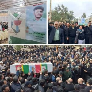 پیکر مطهر شهید «سعید هادی پور» در شهرستان فهرج تشییع شد