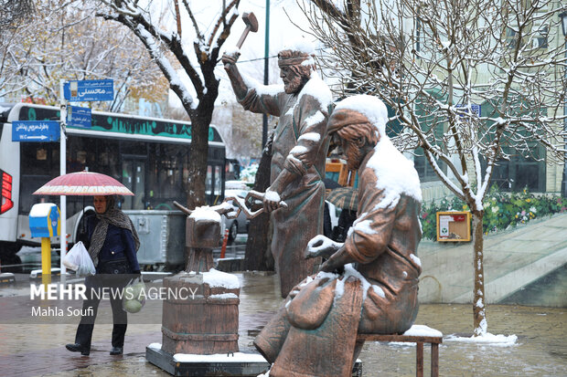 برف پاییزی در  اراک