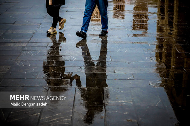 بارش باران پاییزی در یزد