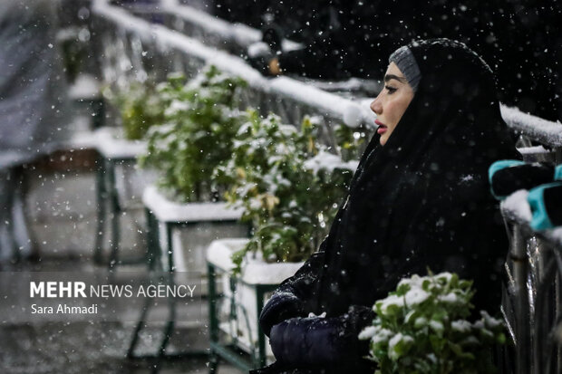 بارش برف در حرم مطهر امام رضا(ع)