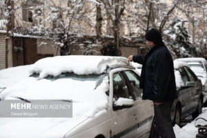 بارش برف شدید روستای باباامان