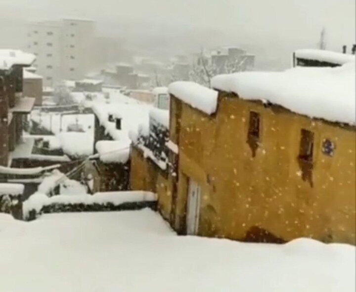 بارش برف در بانه