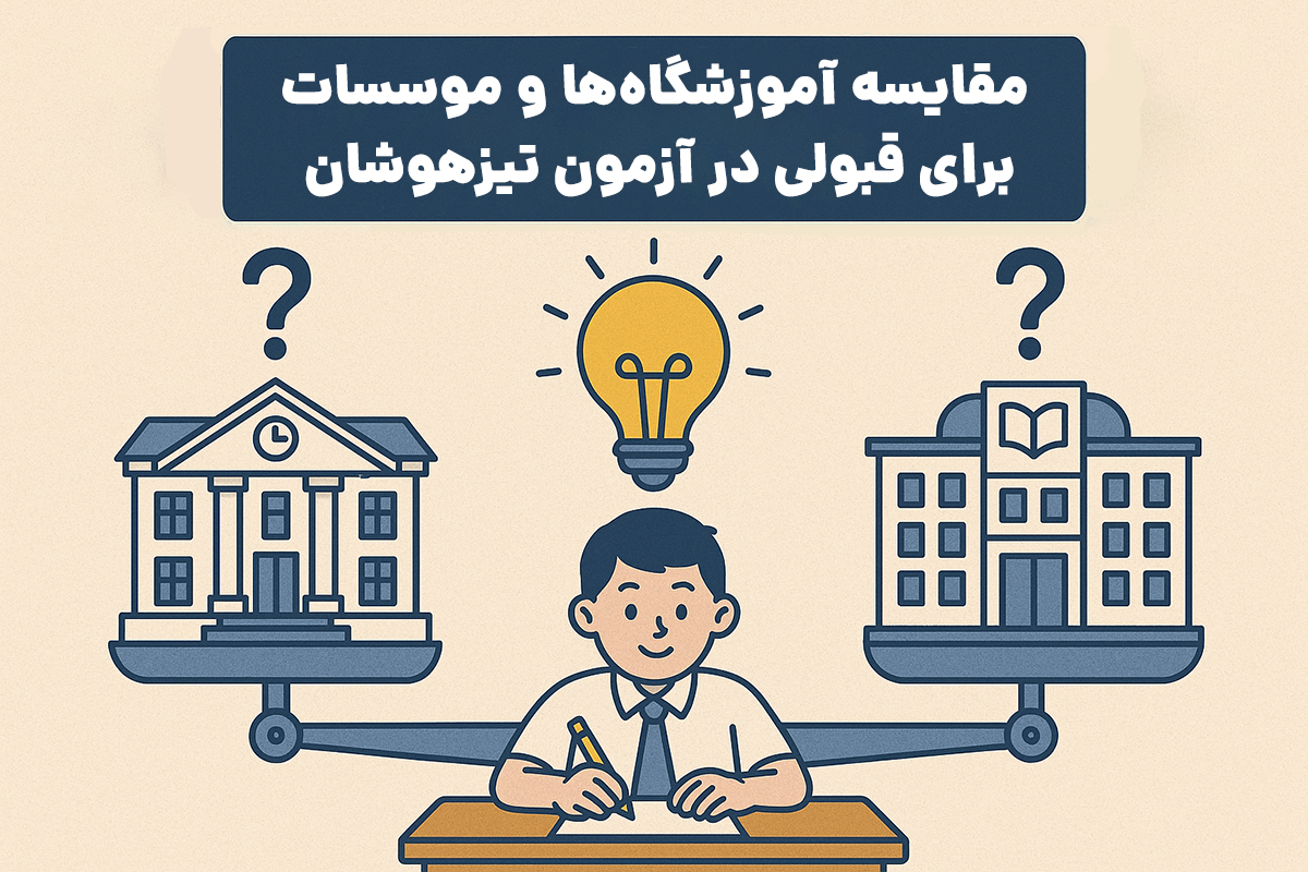 مقایسه آموزشگاه‌ها و موسسات برای قبولی در آزمون تیزهوشان - چگونه آموزشگاه تیزهوشان را انتخاب کنیم؟