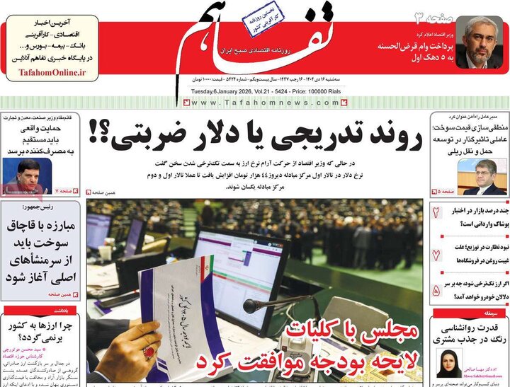 روزنامه اقتصادی 16 دی 1404