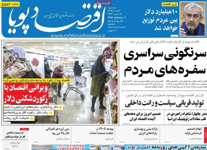 روزنامه اقتصادی 16 دی 1404