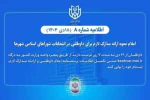 اعلام نحوه ارائه مدارک لازم برای داوطلبی در انتخابات شوراهای اسلامی